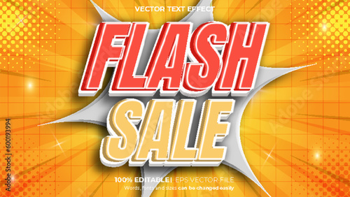 Vector flash sale bold 3d editable text effect style