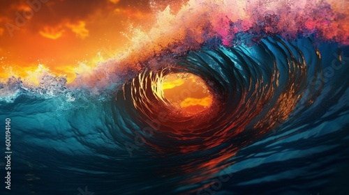 abstract colorful wave landscape background