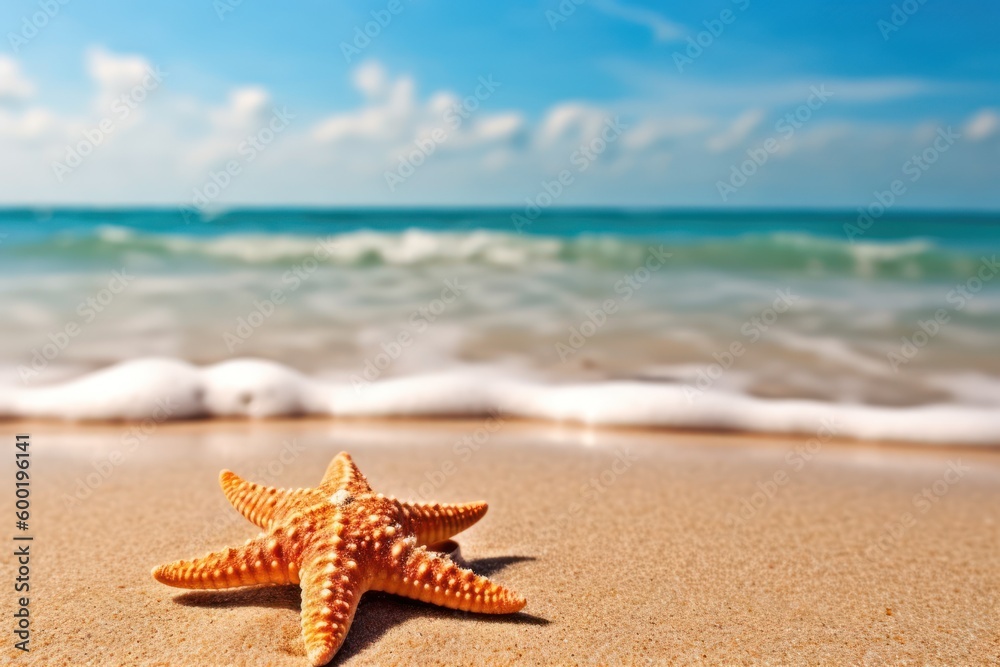 starfish and shells on the beach, generative ai starfish and shells on the beach, generative ai