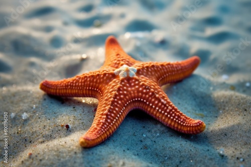 starfish and shells on the beach, generative ai
