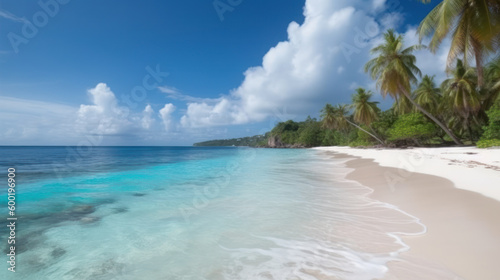 Serene Caribbean Beach Paradise. Generative AI © Sascha