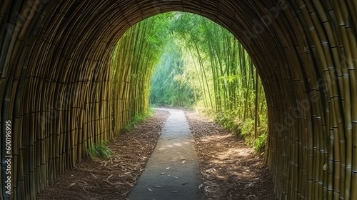 Bamboo Tunnel Reforestation for sustainable development, adding ozone to the world. generative ai
