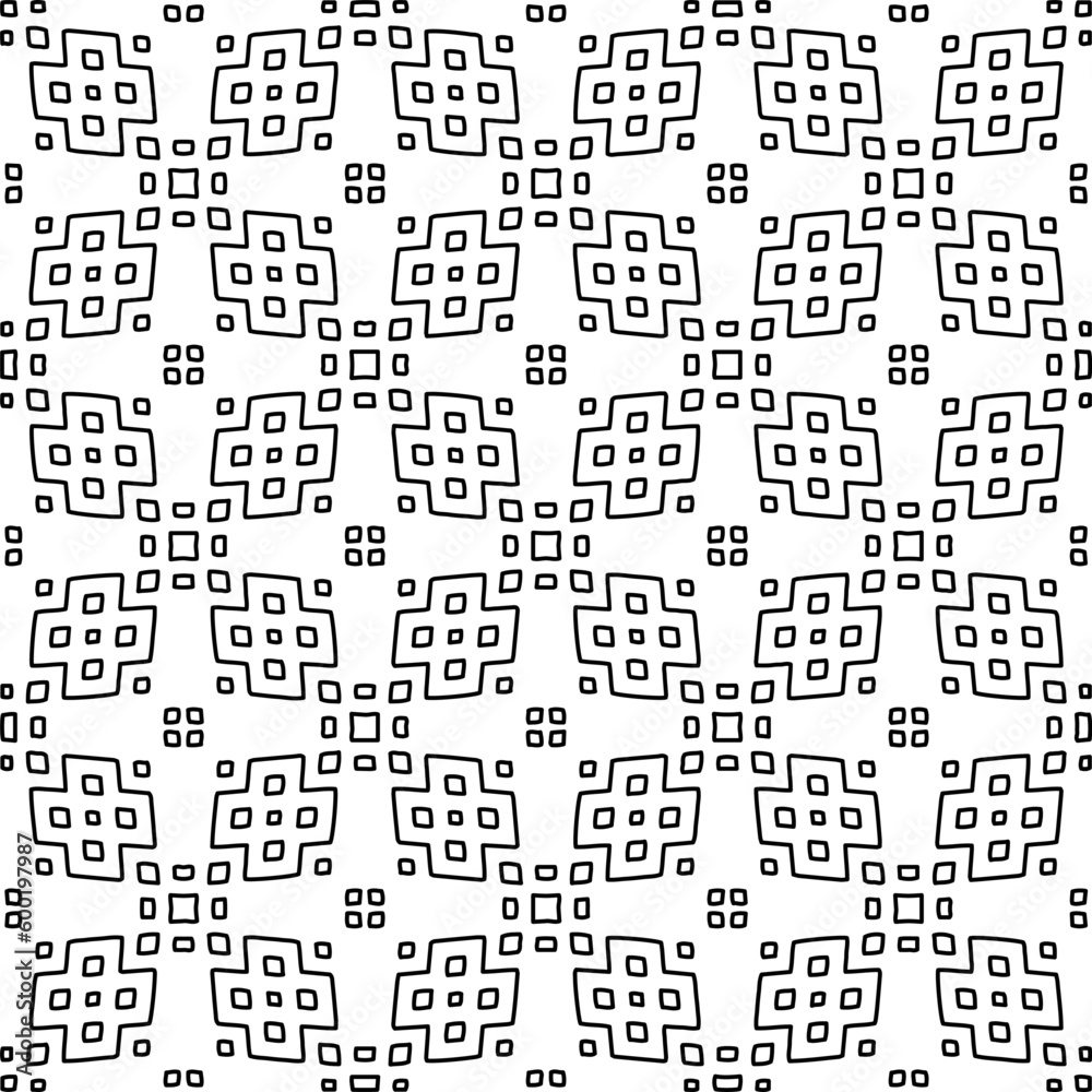 Geometric pattern of lines.  Black and white pattern for web page, textures, card, poster, fabric, textile.