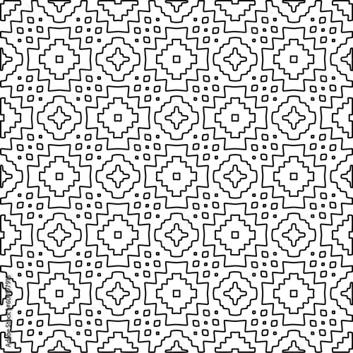 Geometric pattern of lines.  Black and white pattern for web page, textures, card, poster, fabric, textile. © t2k4
