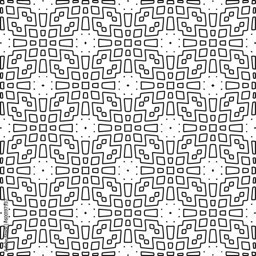 Geometric pattern of lines. Black and white pattern for web page, textures, card, poster, fabric, textile.