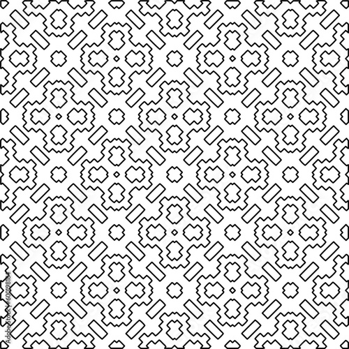 Geometric pattern of lines. Black and white pattern for web page, textures, card, poster, fabric, textile.