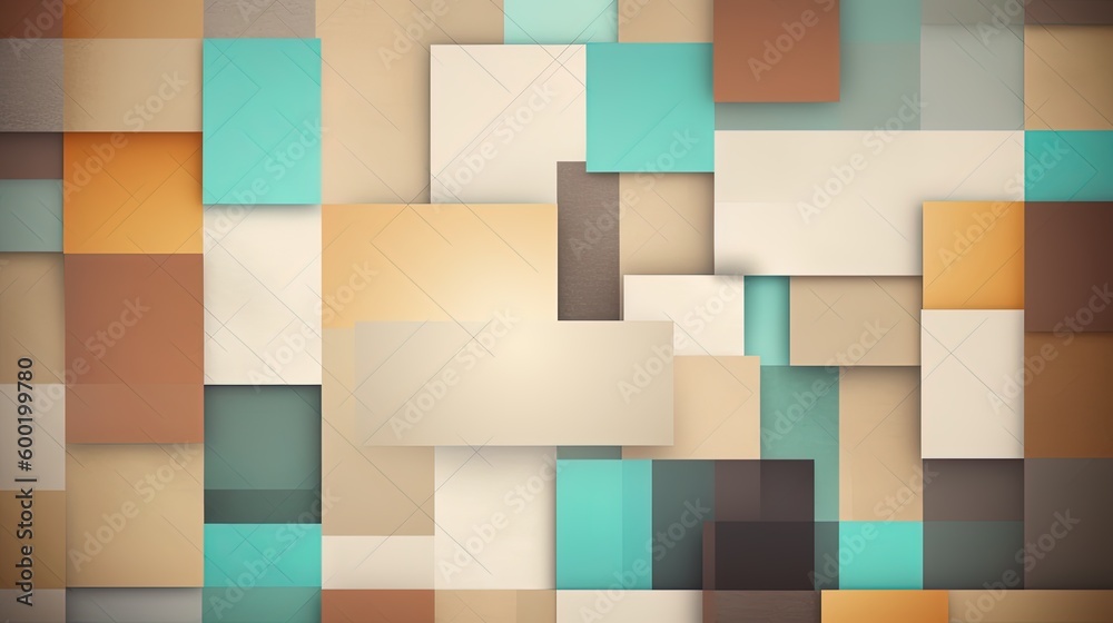 Abstract geometric paper cut 3D texture banner pastel background.