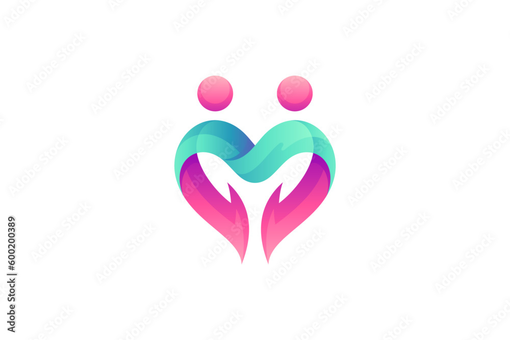 People love care 3D logo design People love care 3D logo design