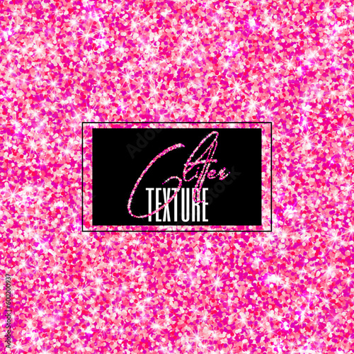 Pink glitter texture with high resolution. Shimmer and shining hot pink vector background for festive design, selebration and decoration.
