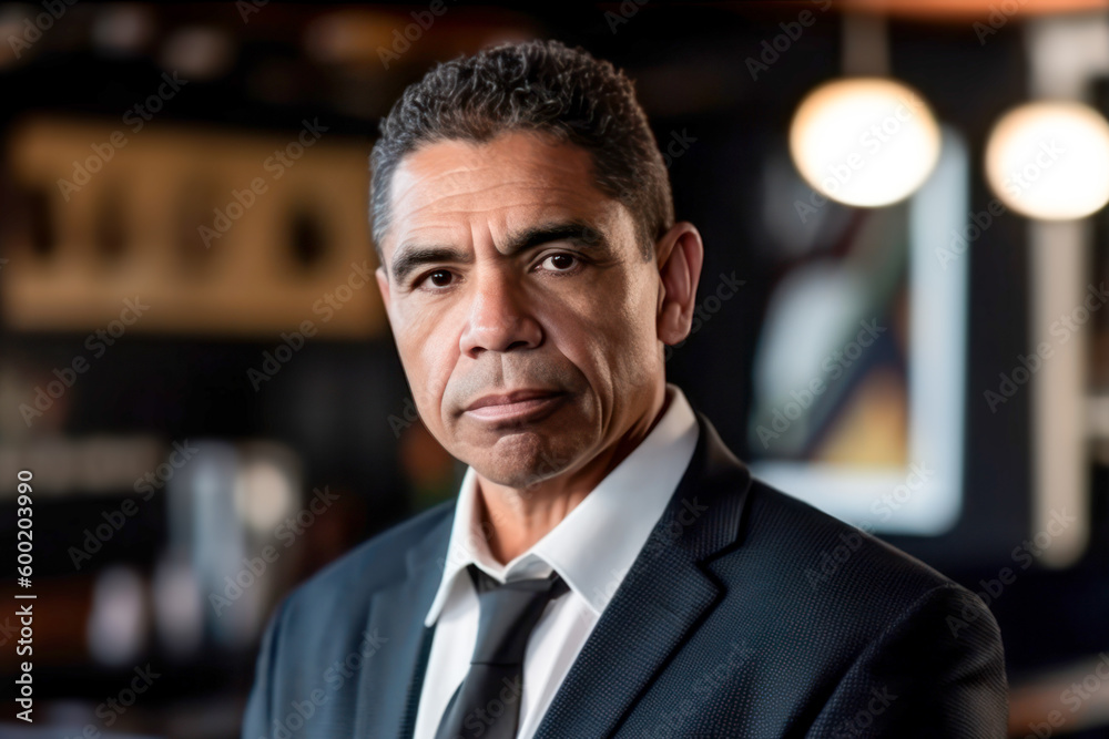 Businessman with cafe background. Generative AI. Businessman with cafe background. Generative AI.