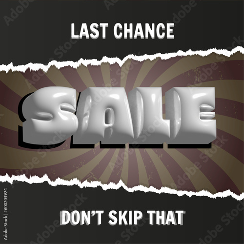 Ripped paper. Sale banner