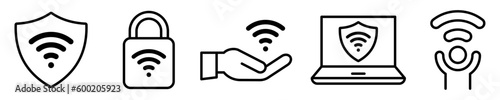 Conjunto de iconos de seguridad de internet. Seguridad informática, conexión y navegación segura. Ilustración vectorial