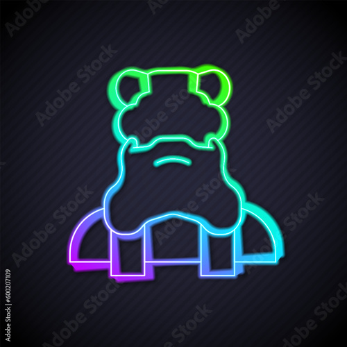 Glowing neon line Priest icon isolated on black background. Vector