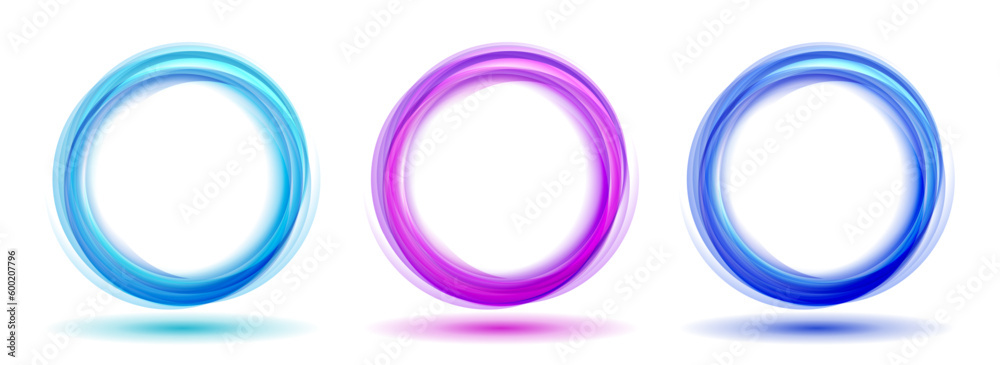 Abstract vector background wavy blue circles set. Circle lines Abstract waves. Blue Circle frames tranparent isolated on white background with empty space. Abstract vector background wavy blue circles set. Circle lines Abstract waves. Blue Circle frames tranparent isolated on white background with empty space.