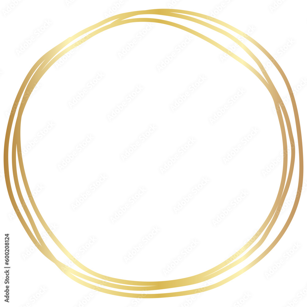 Golden doodle round circle border frame