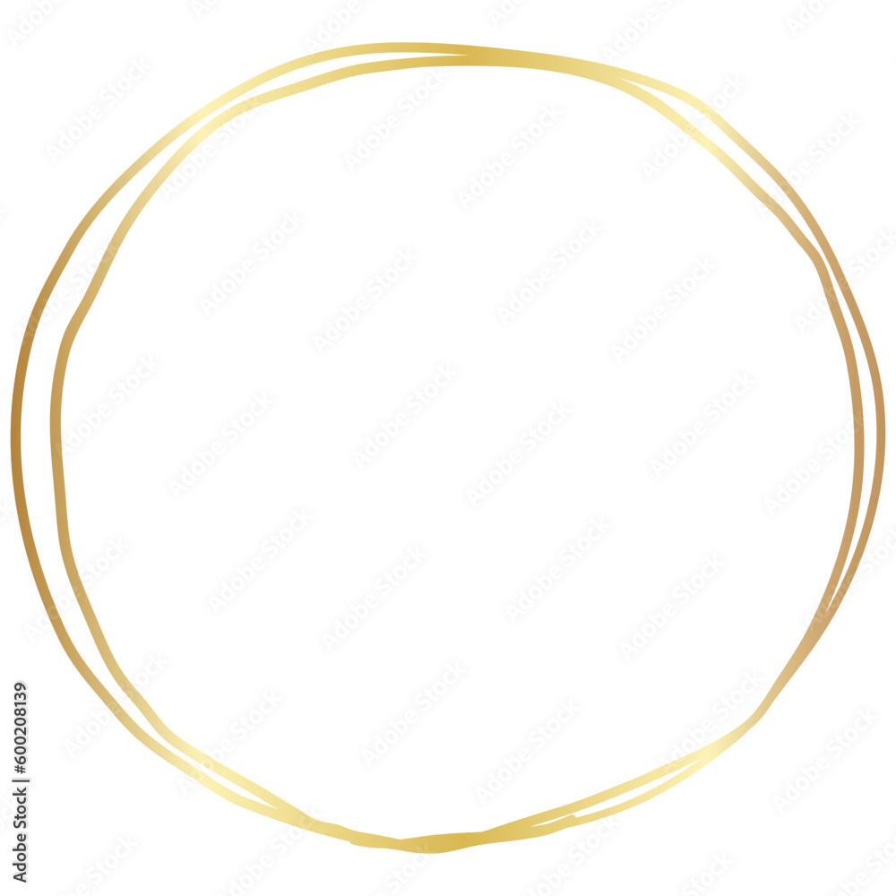 Golden doodle round circle border frame Golden doodle round circle border frame