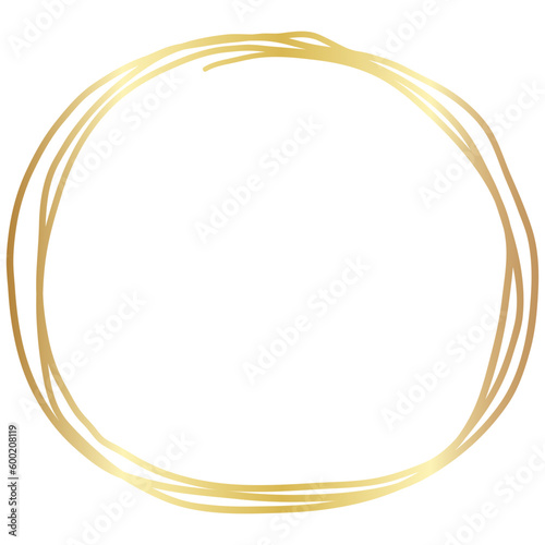 Golden doodle round circle border frame