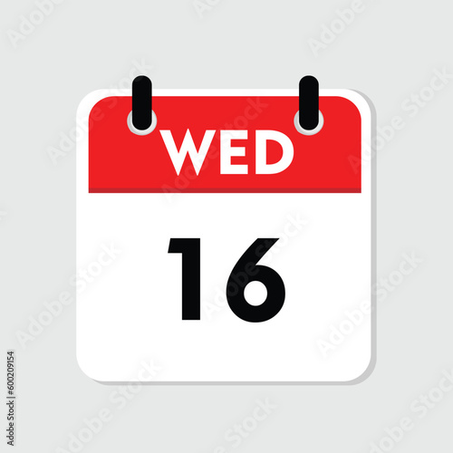 new calender, icon isolated, 11 wednesday icon with white background