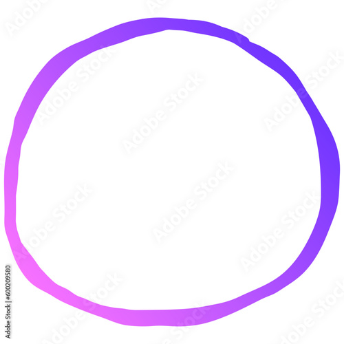 Gradient doodle circle border frame