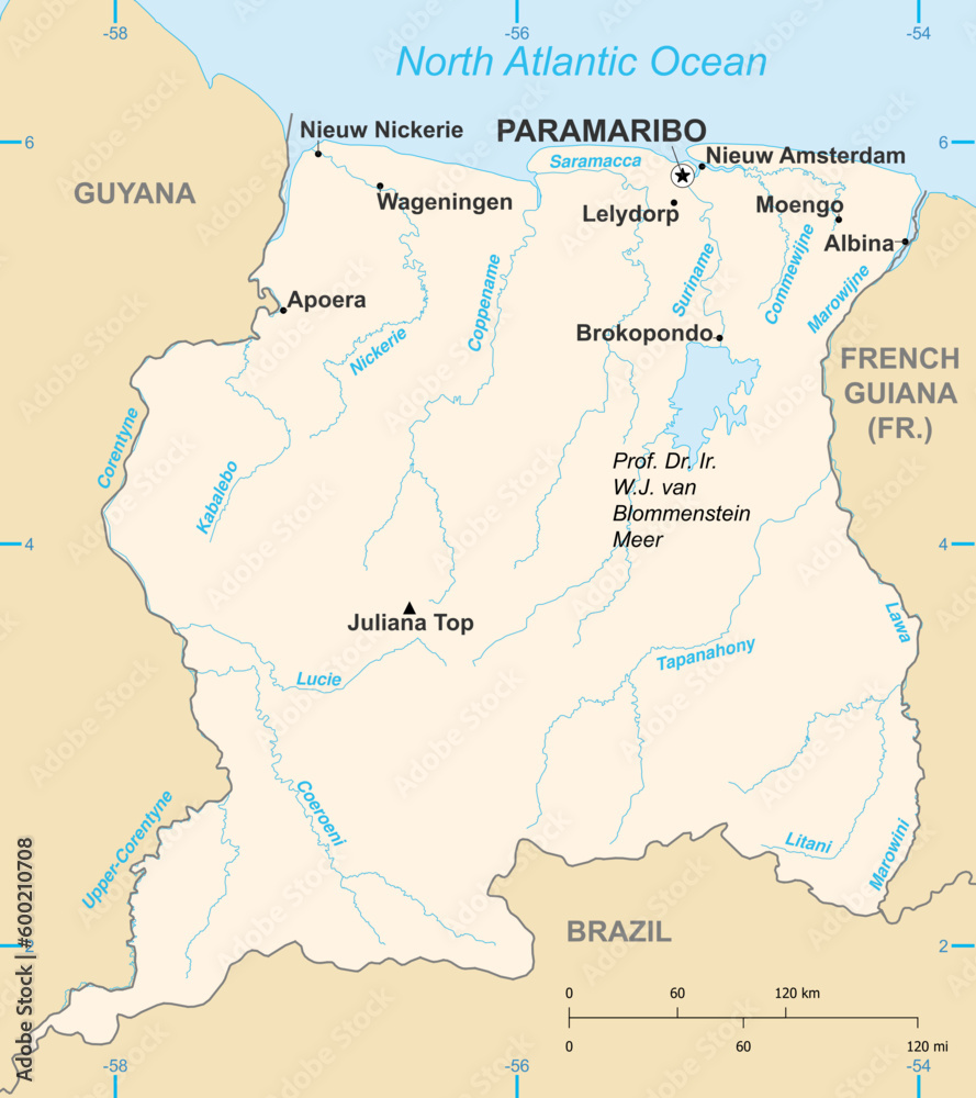 Overview Map of Suriname 