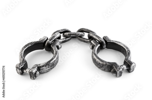 Quadro em tela Old shackles isolated on white background with clipping path
