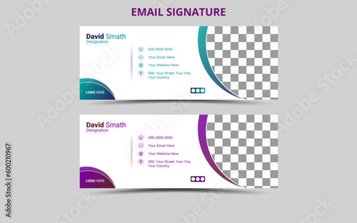 Vector Corporate Modern Email Signature Design Template. 