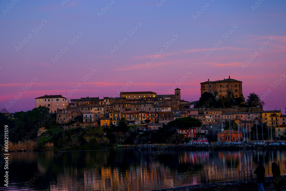 Capodimonte - Italy. A little old town on Bolsena lake  with beach and a water front. Province of Viterbo, Lazio region