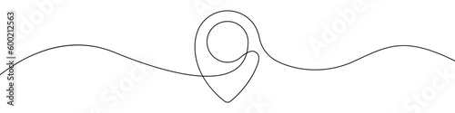 Geolocation, location pins sign line continuous drawing vector. One line Geolocation, location pin vector background. Geolocation, location pin icon. Continuous outline of Geolocation, location pin. 