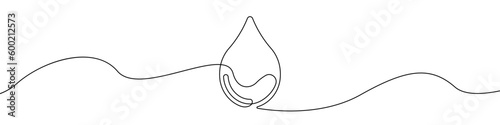 Drop, condensate sign line continuous drawing vector. One line Drop, condensate vector background. Raindrop, condensate icon. Continuous outline of a Drop, condensate. Linear Drops, condensates.