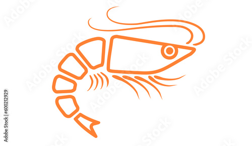 Vector illustration of shrimp in flat style.