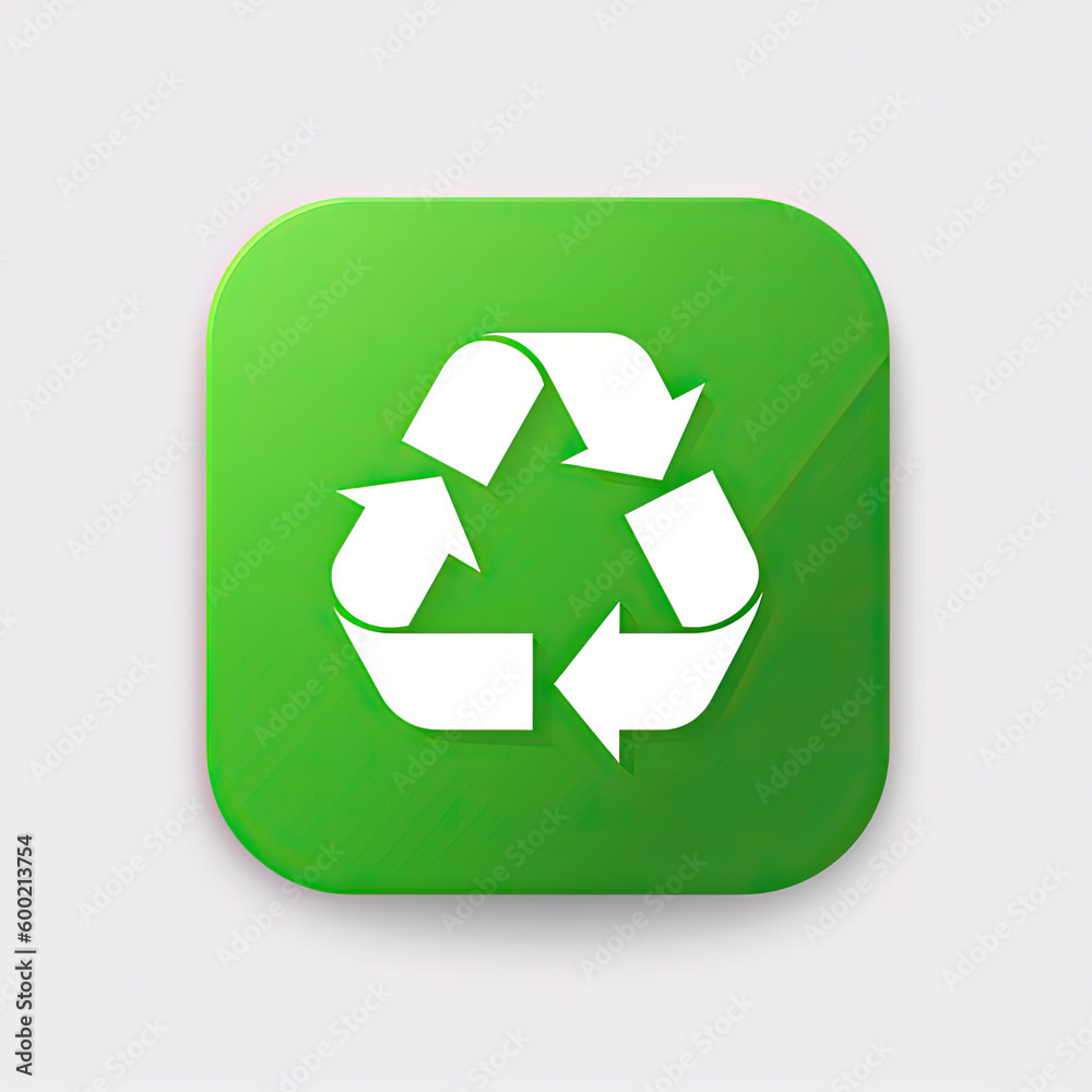 Green triangular eco recycle icons Generative AI Green triangular eco recycle icons Generative AI
