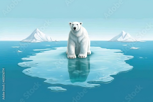 Polar Bear in a snow Ai Generated