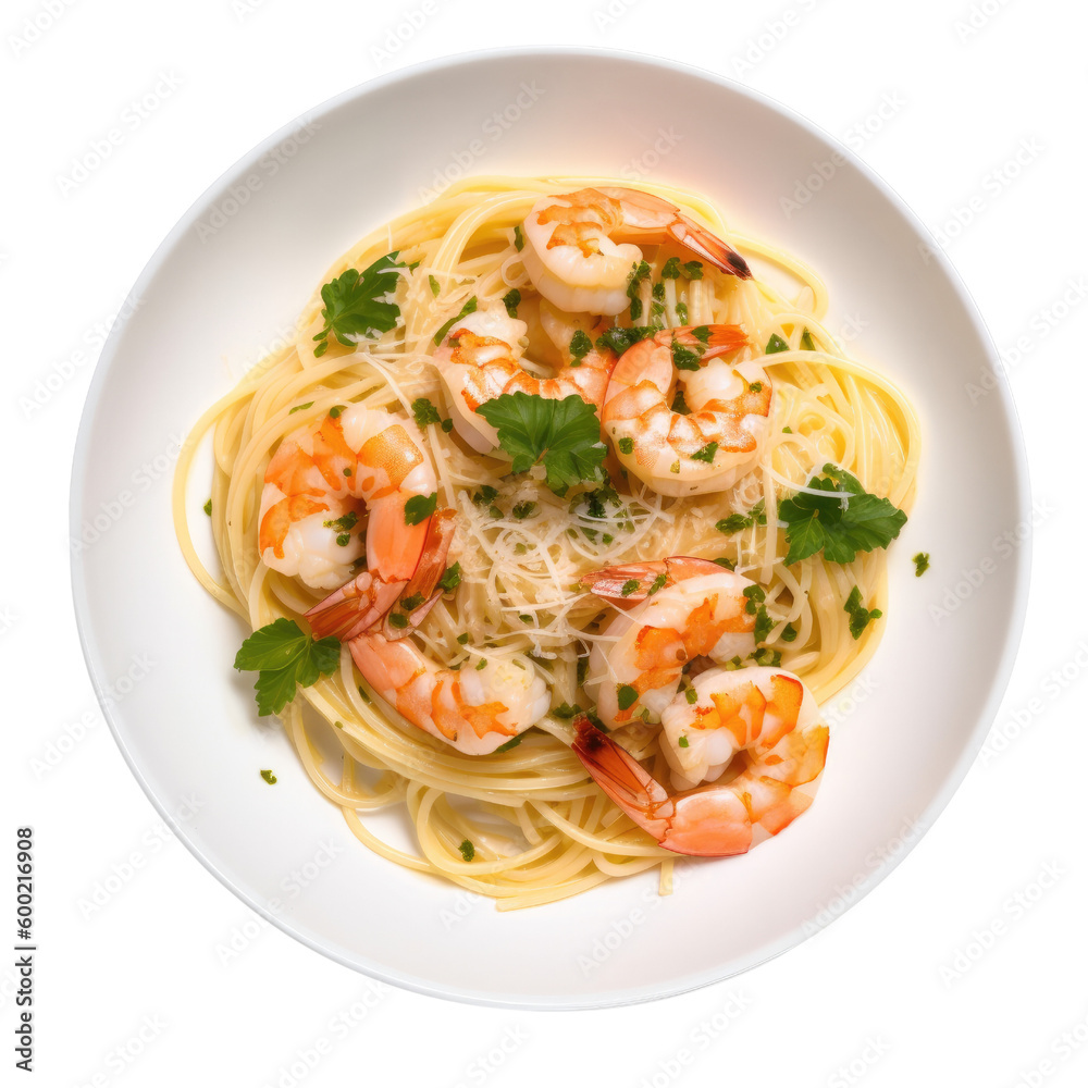 shrimp scampi isolated on a transparent background, generative ai shrimp scampi isolated on a transparent background, generative ai
