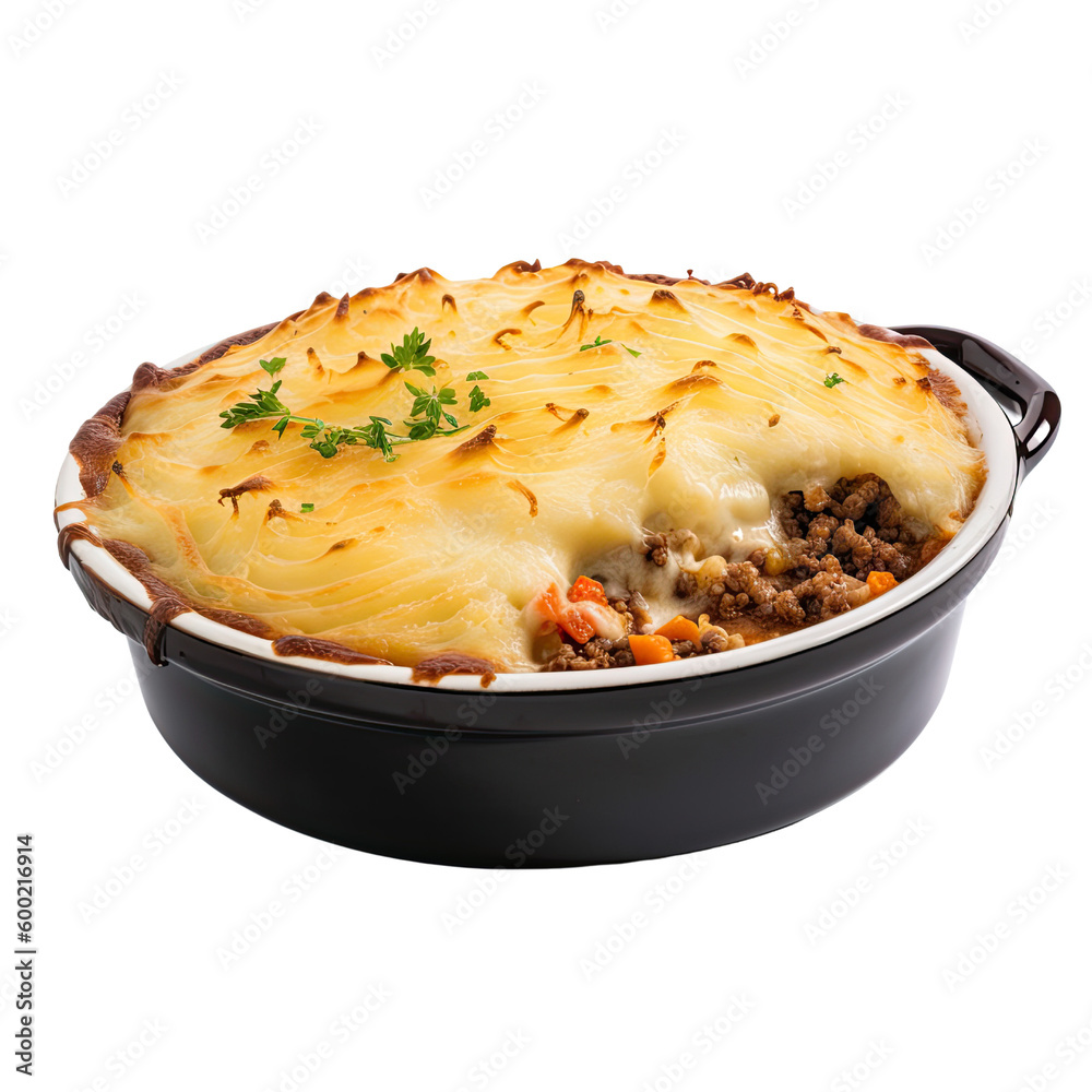 shepherds pie isolated on a transparent background, generative ai shepherds pie isolated on a transparent background, generative ai