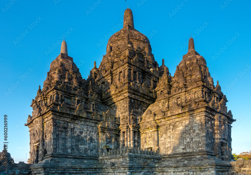 Ancient temple ruins of Sewu (candi sewu), an eighth century Mahayana Buddhist temple complex, north of Prambanan, Central Java, Indonesia.