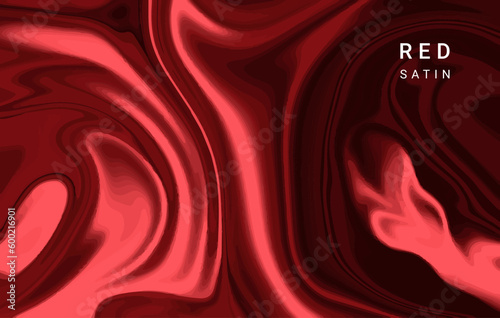 Red silk background. Vector satin texture.