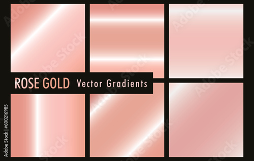 Rose gold gradient vector palettes