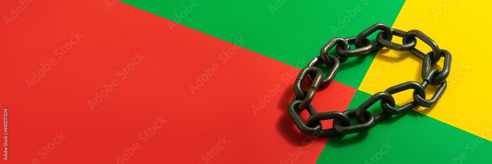 Obraz premium Uneteenth Independence Day. Banner with Chain is a symbol of liberation from slavery. Generative AI illustration