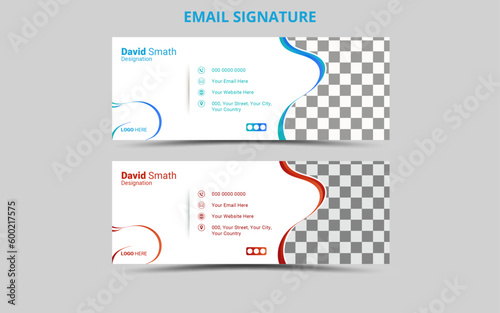 Vector Corporate Modern Email Signature Design Template. 