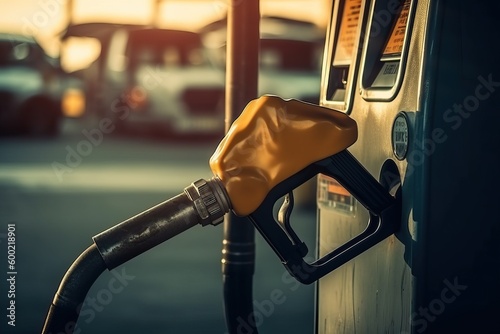 Fuel pumps in a gas station...