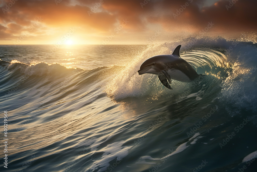 Graceful Dolphin Leaping: A Captivating Glimpse into the Underwater World