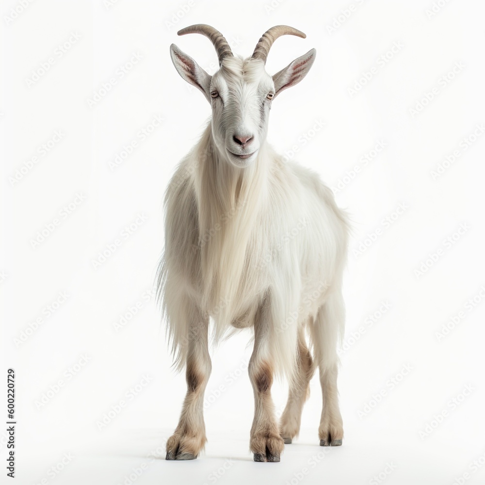 goat on a white background generative AI