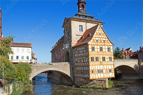malerische historische Alte Rathaus von Bamberg in Franken