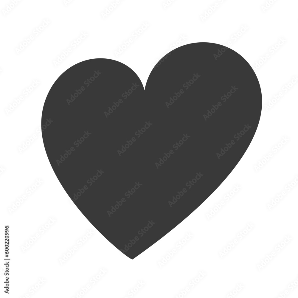 Silhouette heart illustration isolated on white background. Vector illustration Silhouette heart illustration isolated on white background. Vector illustration
