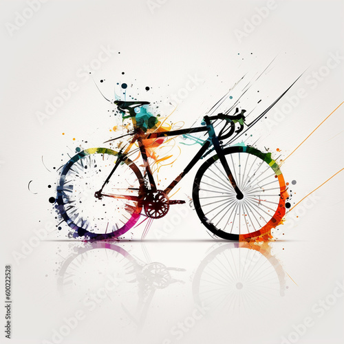 graphic representation of a bicycle for graphic design, gerenative AI