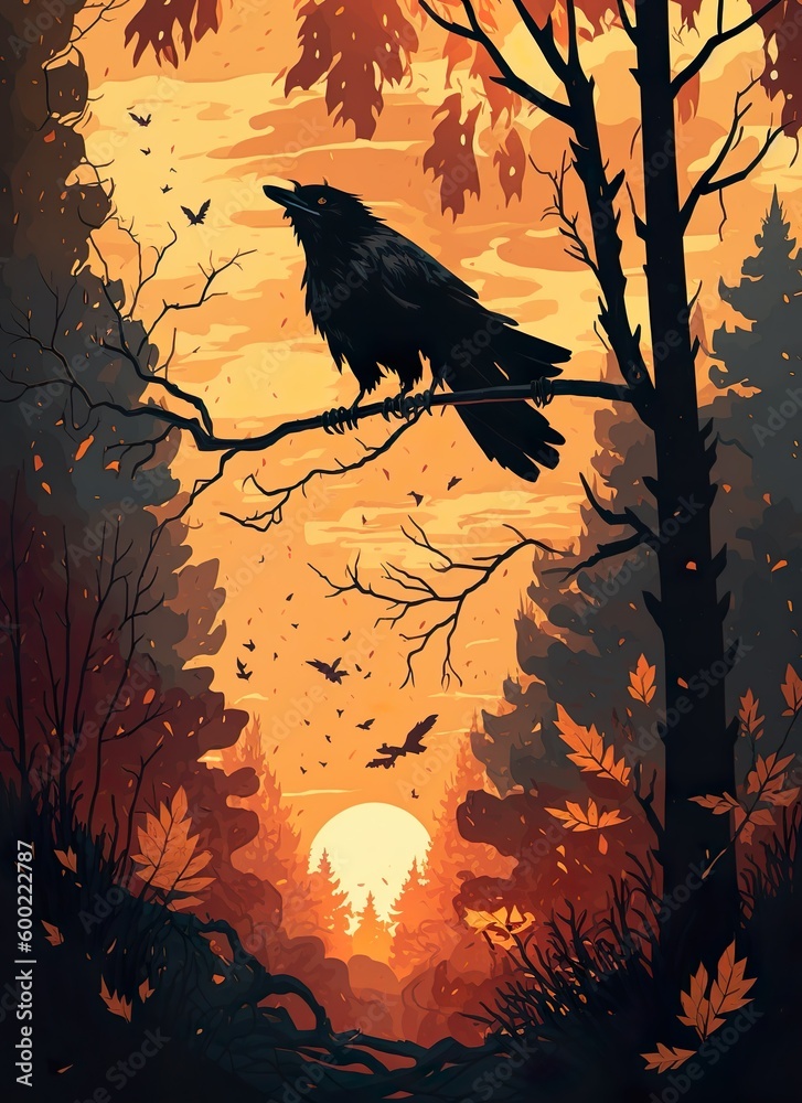Fototapeta premium Wild Animal in Forest art Landscape