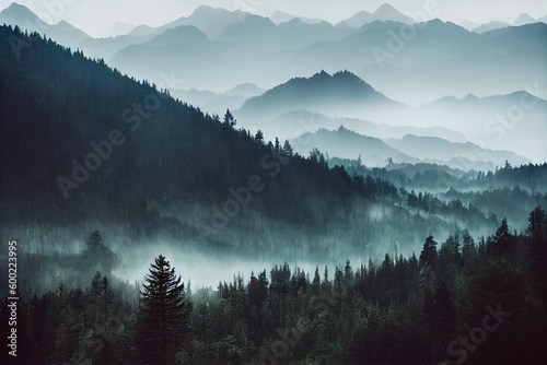 fog over mountains