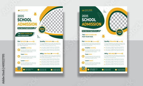 Creative professional and modern school flyer design, online school education admission flyer poster template, book cover, leaflet, poster, brochure template design