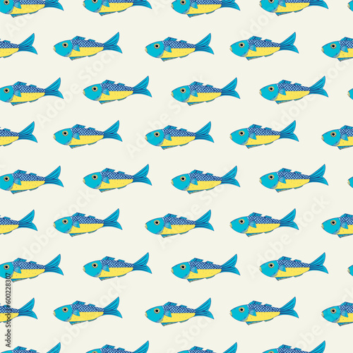 Decorative cute fish seamless pattern for print 