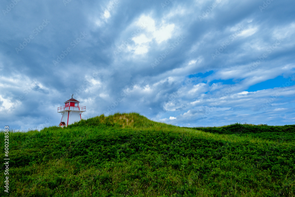 Sand dunes and Covehead Harbour Lighthouse on Prince Edward Island